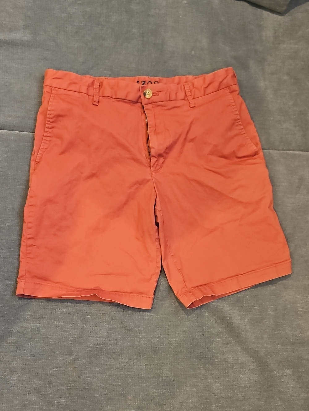 Izod Coral Flat Front Cotton Chino Shorts